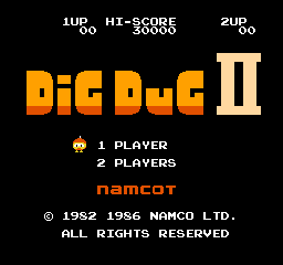 Dig Dug II (Japan) Title Screen